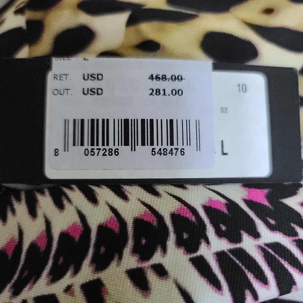 🎉🎈HOST PICK!🎈Just Cavalli GORGEOUS digital Slinky Midi Dress Large/m NEW - Picture 16 of 16